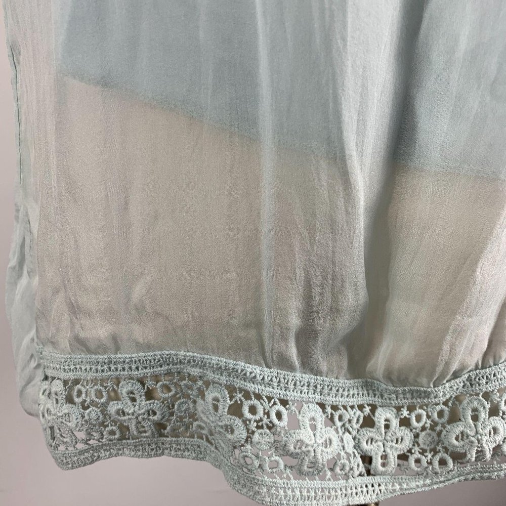 Carina Ricci NWT Small Silk Blouse Crochet Boho - Picture 4 of 7
